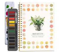 Hugs Garden Watercolor Workbook, Hugsgarden Water Color Books, Beginner-Friendly Watercolor Workbook, Dispersed WatercolorWorkbook, Easy Nature Scenes Paint Set (Bouquets)