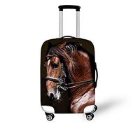 HUGS IDEA 18/20/22 Inch 3D Animals Horse Head Printed Protective Cover Travel Suitcase Elastic Covers
