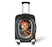 HUGS IDEA 18/20/22 Inch Cute Giraffe Spandex Elastic Luggage Cover Protector with Zipper