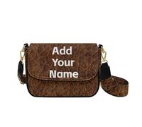 HUGS IDEA Add Your Name for Crossbody Purse Add Your Text Personalize Shoulder Handbags Retro Leather Crossbody Bag for Women Gifts for Friends Sister