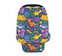 HUGS IDEA Adorable Cartoon Dinosaur Cute T-rex Triceratops Pterodactyl Nursing Cover Breastfeeding Scarf Breathable, Chemical-Free, 360° Coverage, Ultra-Soft & Breathable Fabric