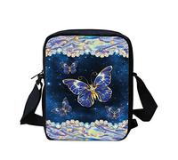 HUGS IDEA Animals Face Small Crossbody Bags Shoulder Handbag, Blue Butterfly, S, Hobo