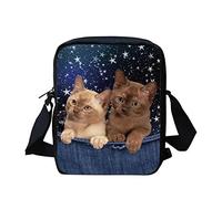 HUGS IDEA Animals Face Small Crossbody Bags Shoulder Handbag, Funny Cat Animal, S, Durable