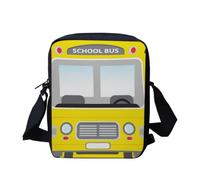 HUGS IDEA Animals Face Small Crossbody Bags Shoulder Handbag, Yellow School Bus, S