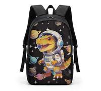 HUGS IDEA Astronaut Dino Boys School Bag Space Dinosaur Backpack age 6-12 School Rucksack Multi Pocket Easy to Clean Back to School Camping Outdoor