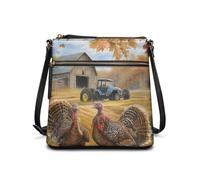 HUGS IDEA Autumn Turkey Bucket Bag for Women Thanksgiving Crossbody Purse for Holiday Party Stylish Leather Handbags for Lady Travel Bag Fall Gifts