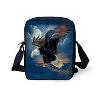 HUGS IDEA Bald Eagle Print Small Messenger Bag Handbags Outdoor Travel Sling Shoulder Bag Cell Phone Pouch