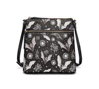 HUGS IDEA Bat Crossbody Purse Halloween Women's Crossbody Handbags Vintage Large Size Sling Bag Leather Tote Hand Bags for Lady Satchel Purse