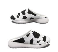 HUGS IDEA Black and White Cow Print Mens Womens Garden Clogs Summer Sandals Lightweight Non Slip Walking Sport Shoes Unisex Adults Clog