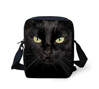 HUGS IDEA Black Cat Mini Messneger Bag Shoulder Handbag Outer Travel Cross Body Bags Purse