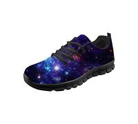 HUGS IDEA Blue Galaxy Fashion Athletic Running Shoes Comfortable Lightweight Walking Sneaker for Men Women