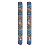 HUGS IDEA Boho Bohemia Mandala Cabinet Refrigerator Door Handle Cover, Tribal Aztec Mandala Floral Print Fridge Dishwasher Oven Handles Decor Keep Your Clean From Smudges