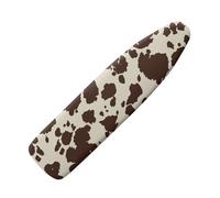 HUGS IDEA Brown Cow Print Ironing Board Cover Accessories, 52" x 13" Stretchy Ironing Board Cover with Elastics Edges Scorching Resistant Thick Padding
