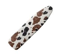 HUGS IDEA Brown Cow Print Ironing Board Cover Ventilate Resist Scorching Cover Heavy Duty Padded Iron Board Cover Rooster Pattern Extra Wide Table Top Ironing Board Cover and Pad