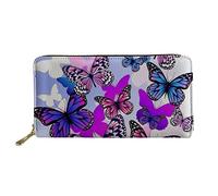 HUGS IDEA Butterfly Print Long Clutch Wallet Teen Girl Hipster Purse Shopping Portable Clutch Bag