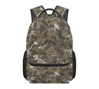 HUGS IDEA Camo Dinosaurs Rucksack for Boys School Bags for Kids Large Capacity 17 Inch Multi-Compartment Daypack for Preschool Students Bookbag for School Travel Hiking Camping