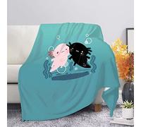 HUGS IDEA Cartoon Axolotls Plush Soft Blankets for Sofa Couch Luxurious Cozy Fleece Throw Blanket All Weather Blankets for Kids Adults