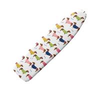 HUGS IDEA Cartoon Dachshund Dog Ironing Board Cover Accessories Stretchy Fabric Iron Board Cover Heat Reflective Protector Cover with Elastic Edges