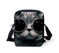 HUGS IDEA Cat Face Design Small Messenger Bag Shoulder Crossbody Travel Handbags Cellphone Pouch