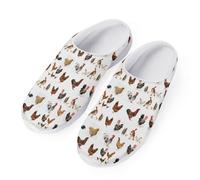 HUGS IDEA Chickens Print Women's Garden Clogs Slip on Garden Shoes Cute Quick Drying Water Shoes Sandals Beach Water Shoes