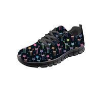 HUGS IDEA Color Cartoon Cat Lightweight Running Sneakers Lace-up Outdoor Sport Trainers Women Girl Walking Shoes