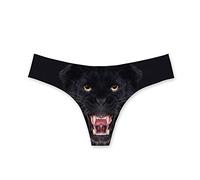 HUGS IDEA Cool Black Wolf G-String Panties Ladies Beach Sexy Bikini Thongs M