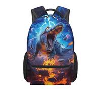 HUGS IDEA Cosmic Crocodile Backpack for Teens Boys Cool School Bags for Kids Lightweight Daypack with Laptop Pocket for Travel Hiking Camping Large Capacity