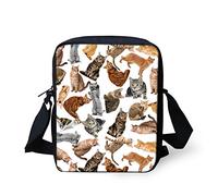 HUGS IDEA Cute Cat Pattern Small Messenger Bag Shopping Sling Shoulder Handbag Storage Purse School Crossbody Bag