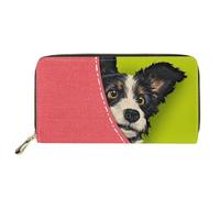 HUGS IDEA Cute Corgi Womens Wallet Dog Print Zip Clutch Wallets for Lady Long Slim Card Holder for Outdoor Travel Fashion Coin Purse Portable Slim Clutch Purse