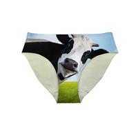HUGS IDEA Cute Cow Print Panties Lingerie Breathable Seamless Underwear for Ladies M