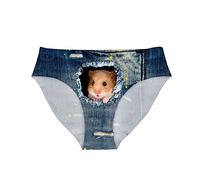 HUGS IDEA Cute Hamster Pattern Ladies Panties Lingerie Underwear Comfortablely M