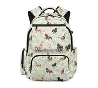HUGS IDEA Daisy Horse Girls Backpack School Bag for Students Kids Book Bag with Multiple Pockets Large Capacity Children's Backpack Back to School Gifts