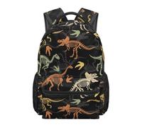 HUGS IDEA Dino Skeletons Backpack for Kids Lightweight Large Capacity Rucksack for Boys Boys 17 Inch Multi-Compartment School Bag for Preschool Children Bookbag for School