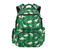 HUGS IDEA Dinosaur Melody Boys School Backpack Cool 17inch Lightweight Padded Straps Dual Side Pockets Front Pocket Ages 6-12 Boys Bookbag Back to School Playdate