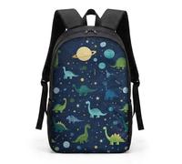 HUGS IDEA Dinosaur Universe Boys Backpack Space Dino School Bag Lightweight Water Resistant Bookbag for Kids Back to School 17 Inch