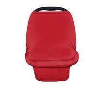 HUGS IDEA Elegant Red Classical Color Nursing Cover Carseat Canopy, Soft Breathable Stretchy 360 Coverage, Multifunctional Uses, Extremely Stretchy