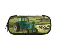 HUGS IDEA Farm Tractor Scene Pencil Cases Pencil Bag for Office School Supplies Stationery Organizer Pencil Pouch Holder for Teen Boys Girls Cool
