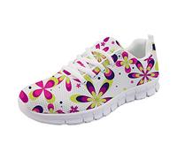 HUGS IDEA Fashion Abstract Flower Floral Art Sneaker Daily Casual Shoes, Ultra Lightweight Jogging Running Sport Shoes