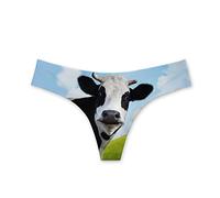 HUGS IDEA Fashion Cute Cow Pattern G-String Ladies Triangle Underwear M