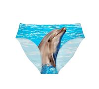 HUGS IDEA Fashion Dolphin Pattern Briefs Underwear Comfortable Underpants for Girl XL