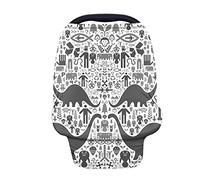 HUGS IDEA Fashion Popular Retro Pattern Animal Dinosaur Totem Art Tribal Nursing Cover Breastfeeding Scarf Soft Breathable Stretchy 360 Coverage, Ultra-Soft & Breathable Fabric