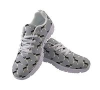 HUGS IDEA Fashion Schnauzer Minimal Dog Art Lightweight Foam Flats Sport Running Shoes Fitness Jogging Footwear