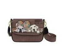 HUGS IDEA French Bulldog Crossbody Bag for Women Trendy Leather Shoulder Handbag with Zipper Inner Pocket Stylish Purse for Lady Work Outdoor Activities Gifts for Wife
