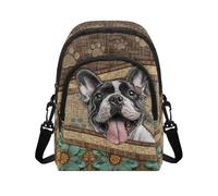 HUGS IDEA French Bulldog Hobo Bag for Women Travel Cute Dog Crossbody Shoulder Handbags for Work Large Size Crossbody Purse for Lady Vintage Bucket Bag with Zipper Pockets