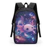HUGS IDEA Galaxy Axolotl Kids Backpack Space Creature School Bag Lightweight Water Resistant School Rucksack for Boys Girls Age 6-12 Back to School