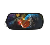 HUGS IDEA Galaxy Planets Durable Zipper Pencil Case for Boys and Girls Big Capacity Pencil Case Zipper Pen Case Stationery Organizer School Supplies Pencil Case for Teen