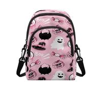 HUGS IDEA Ghost Crossbody Bags for Women Pumpkin Satchel Handbag for Lady Office Work Halloween Crossbdoy Purse with Zipper Pockets Lightweight Sling Bag with Adjustable Strap