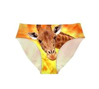 HUGS IDEA Giraffe Print Hipster Underwear Briefs Women Sexy Panties Comfortablely XL