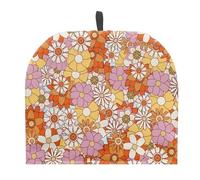 HUGS IDEA Groovy Hippie Daisy Flower Tea Cosy for Teapots Tea Pot Dust Cover Keep Warm Breakfast Pot Protector Cover Decorative Kettle Cover
