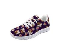 HUGS IDEA Horse Flower Print Jogging Women's Fashionable Shoes Lightweight Comfort Go Easy Walking Running Sneakers